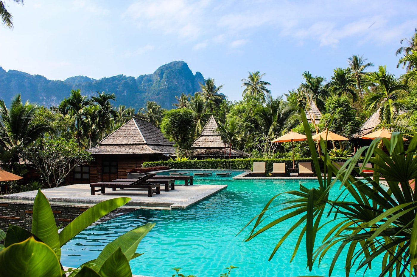 Pool terrace overlooking the sea at a gulf-island stay